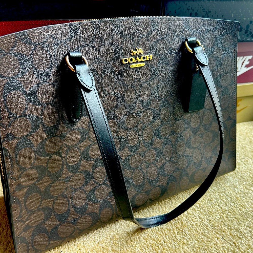 Coach Brown and Black Shoulder Bag